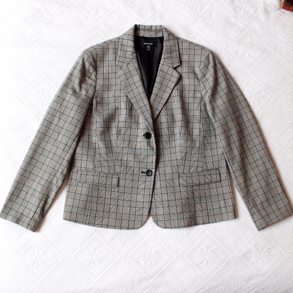 Nine West Plaid Blazer